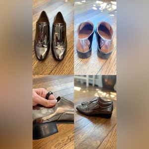 BCBGMaxAzria Silver Metallic Loafers Sz 6.5 - Like new!